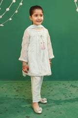 Ochre Clothing Toddlers Eastern Chiffon Embroidered 3 Pc Suit