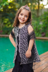 Ochre Clothing Toddlers Eastern Net Embroidered 3 Pc Suit