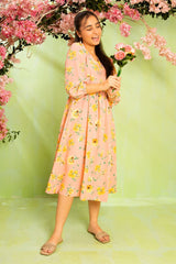 Ochre Clothing Western Tops Printed Georgette Full Length Dress