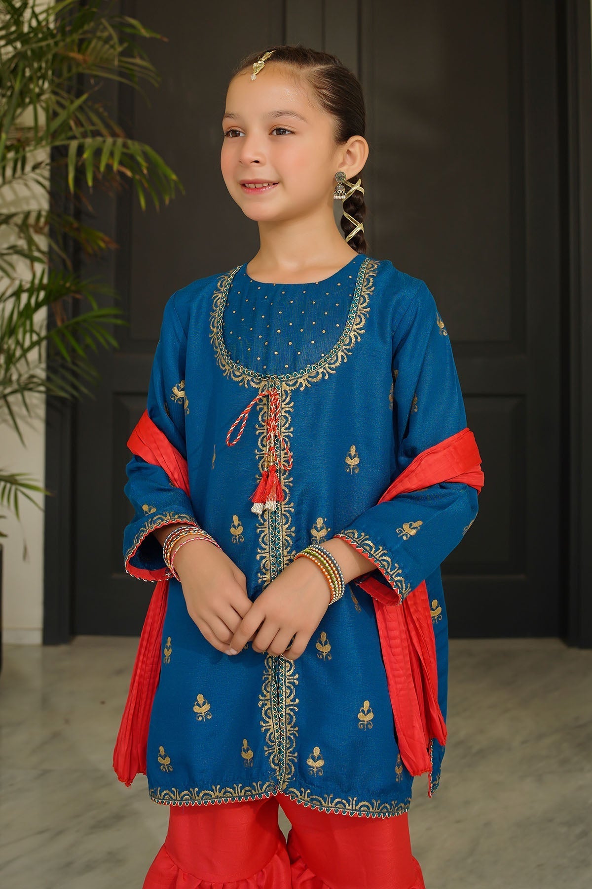 Ochre Clothing Raw Silk Printed 3 Pc Suit Collection'2025