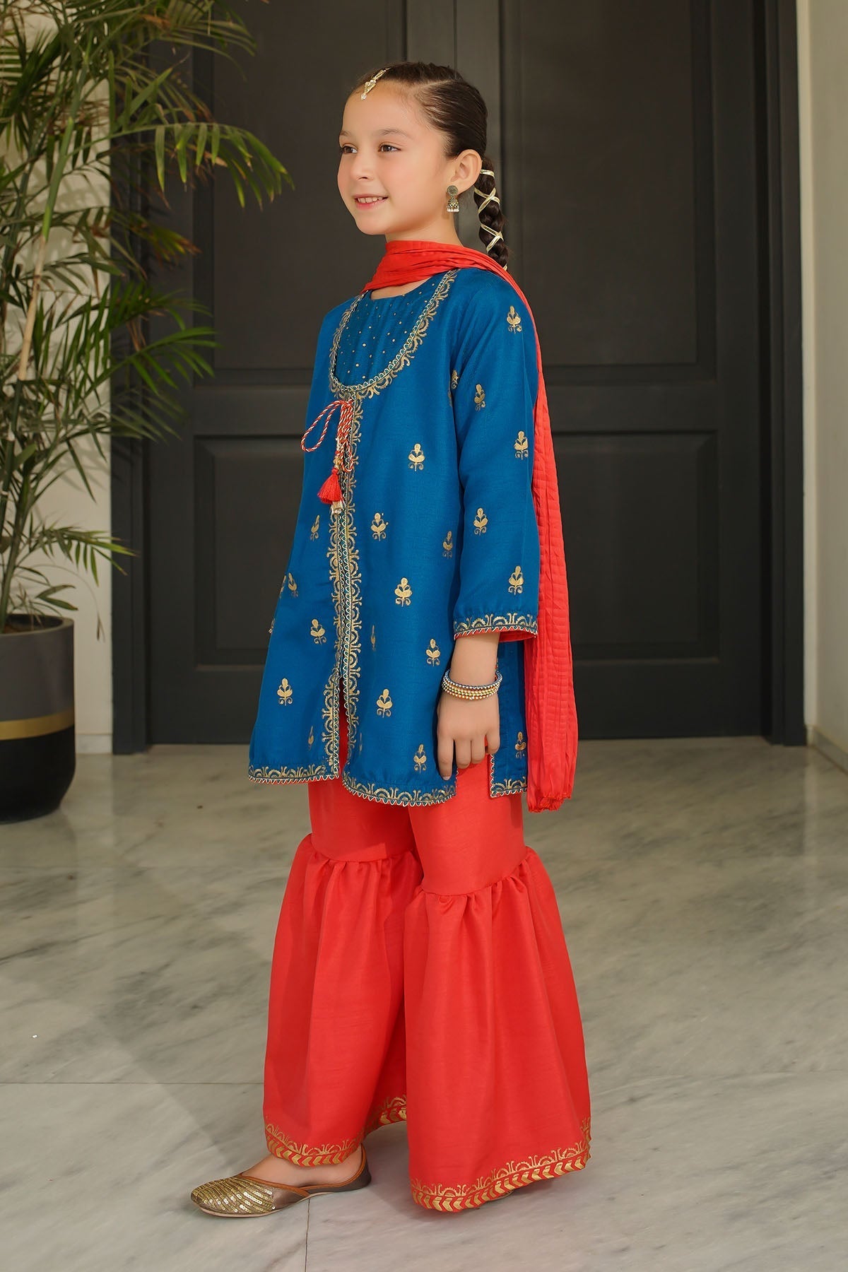 Ochre Clothing Raw Silk Printed 3 Pc Suit Collection'2025