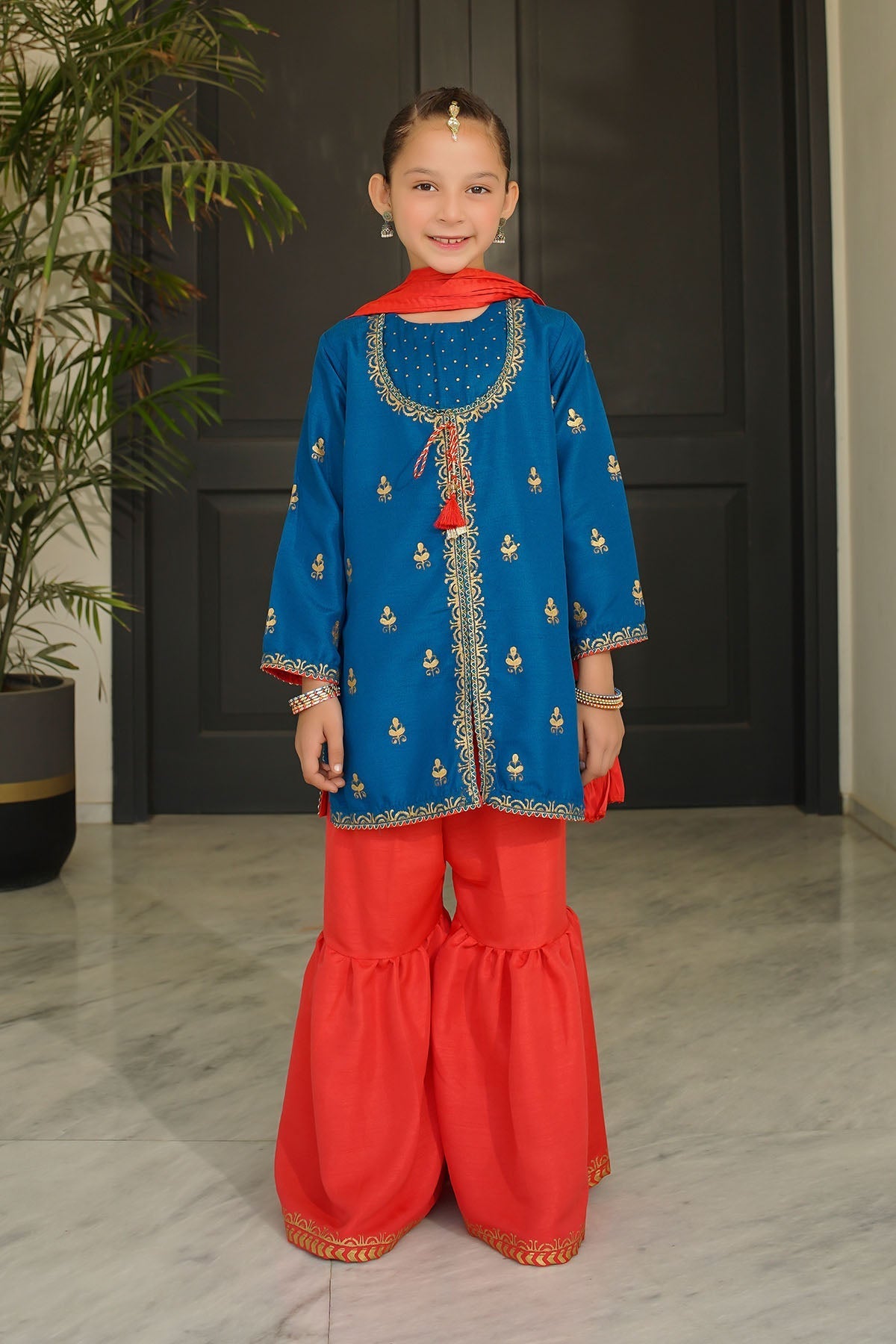 Ochre Clothing Raw Silk Printed 3 Pc Suit Collection'2025