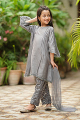 Ochre Clothing Cotton Silk Embellished 3 Pc Suit