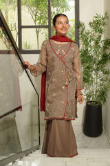 Ochre Clothing Organza Embroidered 3 Pc Suit Collection'2025-SHD-13