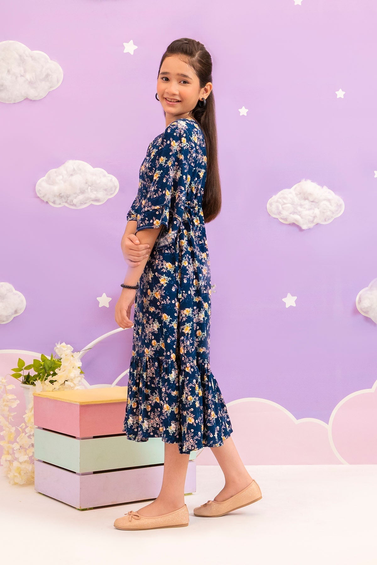 Ochre Clothing Boski Linen Printed Dress