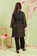 Ochre Clothing Girls Full Suits Printed Zari Chiffon 2 Pc Suit