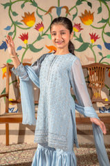 Chiffon Embroidered 3 Pc Suit - Wear Ochre