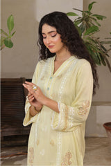 Ochre Clothing Rod Silk Block Printed Women's 2 Pc Suit