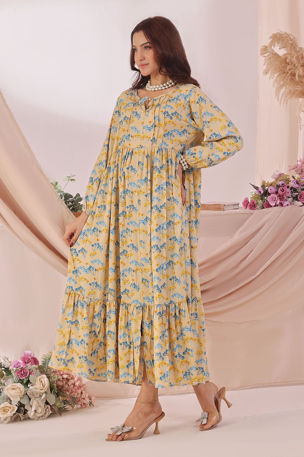 Ochre Clothing Women's Boski Linen Printed Dress