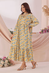 Ochre Clothing Women's Boski Linen Printed Dress