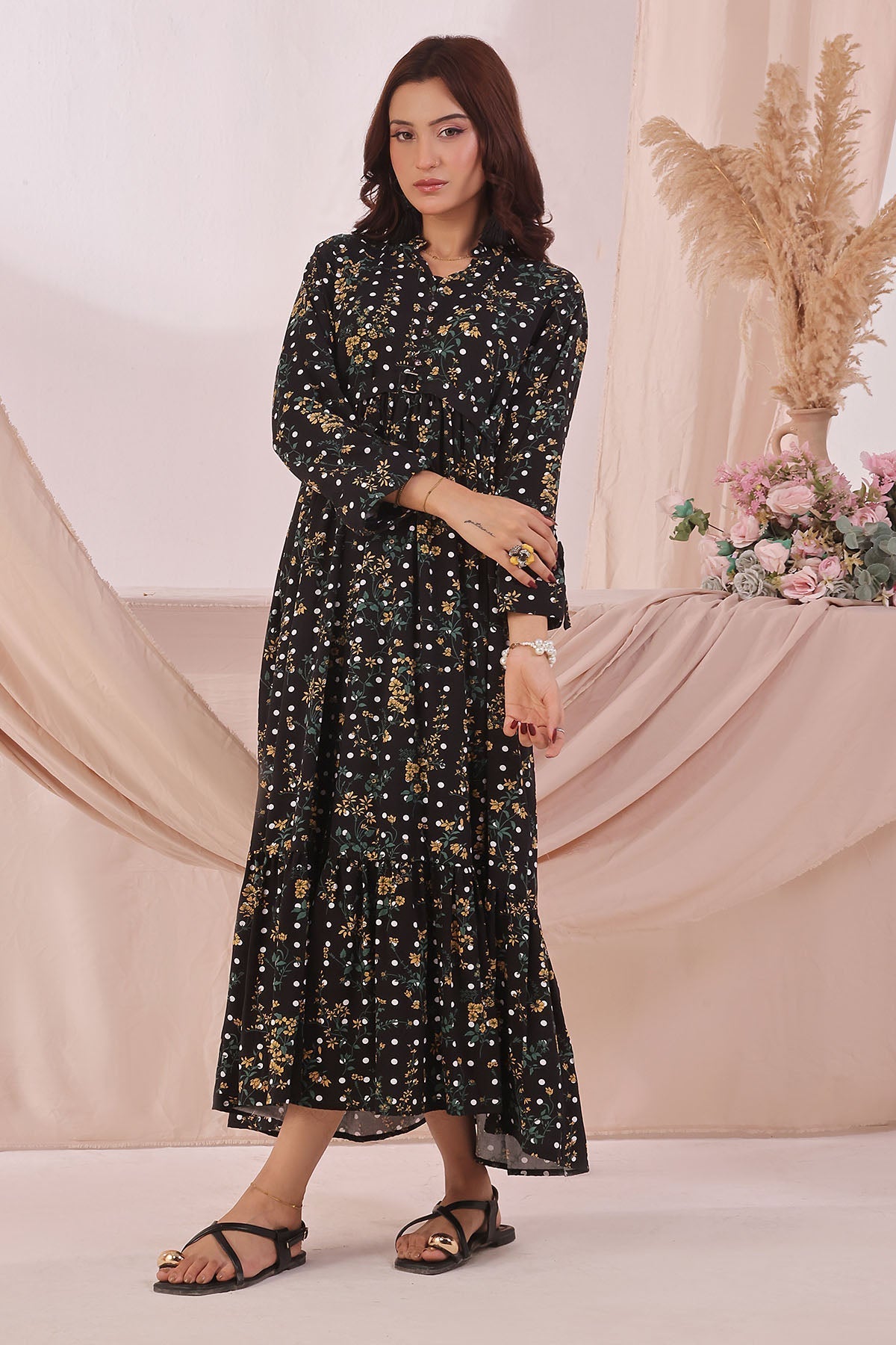 Ochre Clothing Women's Boski Linen Printed Dress