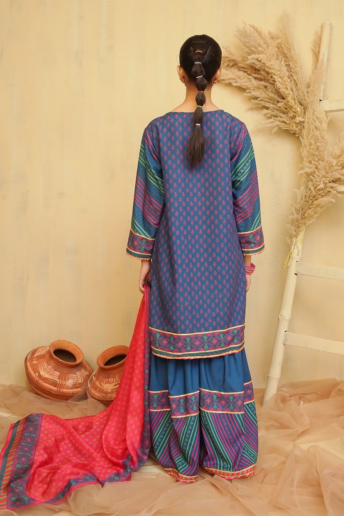 Ochre Clothing Girls Full Suits Swiss Lawn Digital Printed 3 Pc Suit