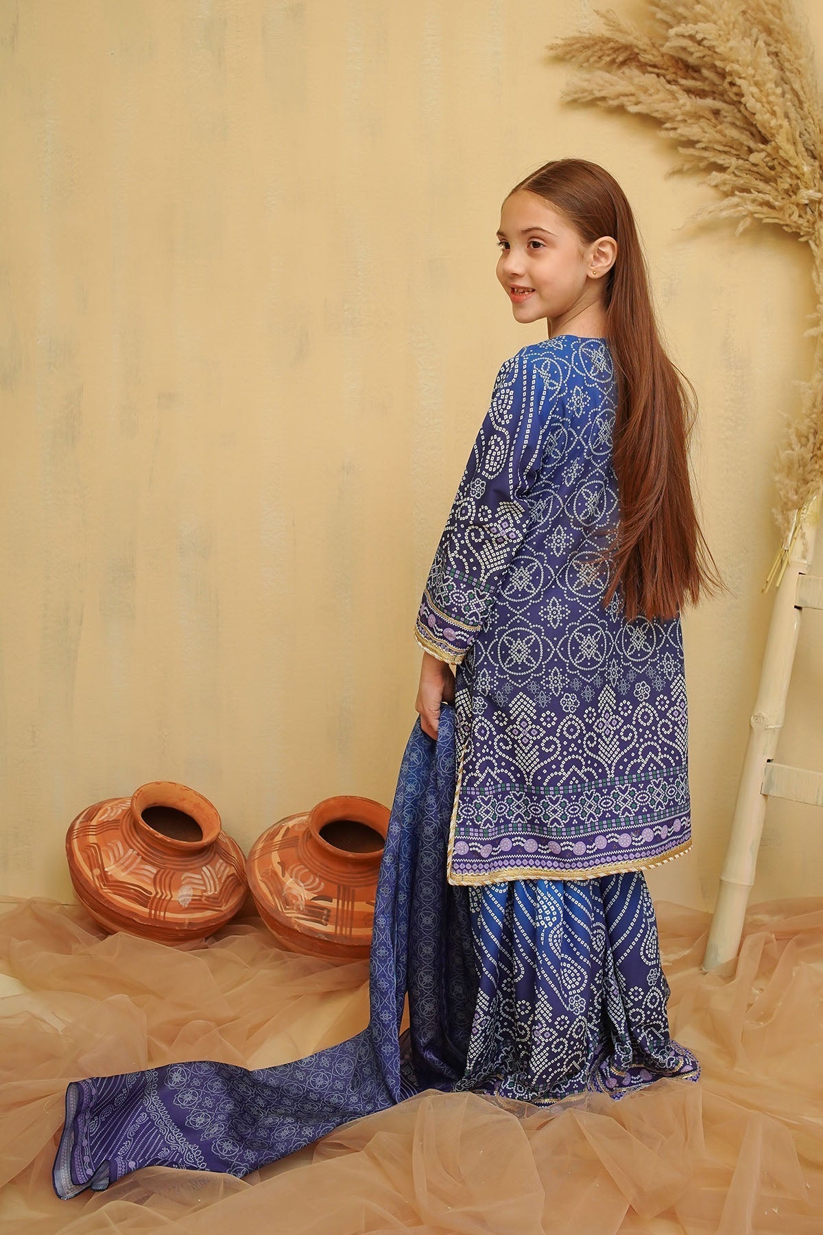 Ochre Clothing Girls Full Suits Swiss Lawn Digital Printed 3 Pc Suit