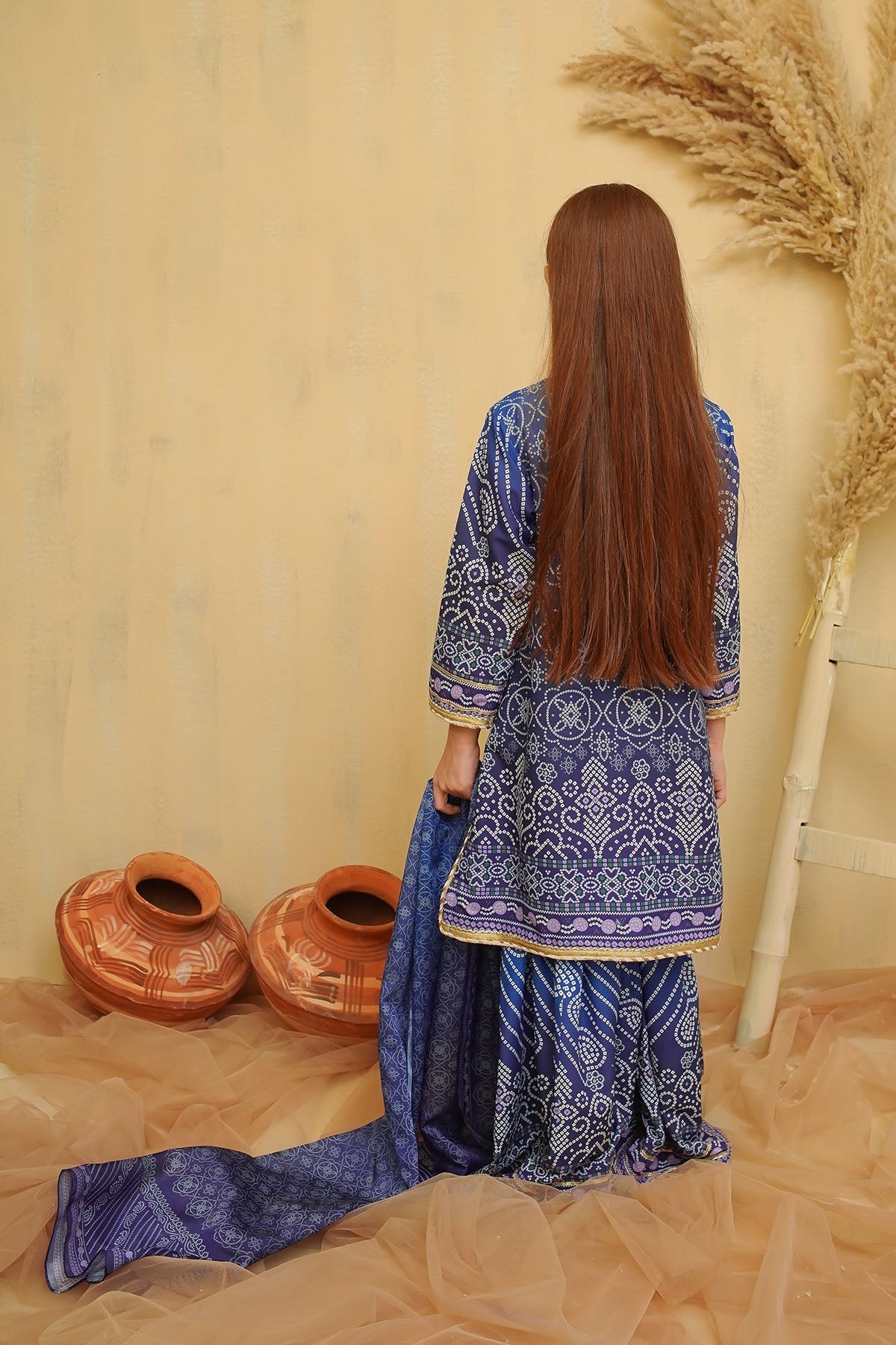 Ochre Clothing Girls Full Suits Swiss Lawn Digital Printed 3 Pc Suit