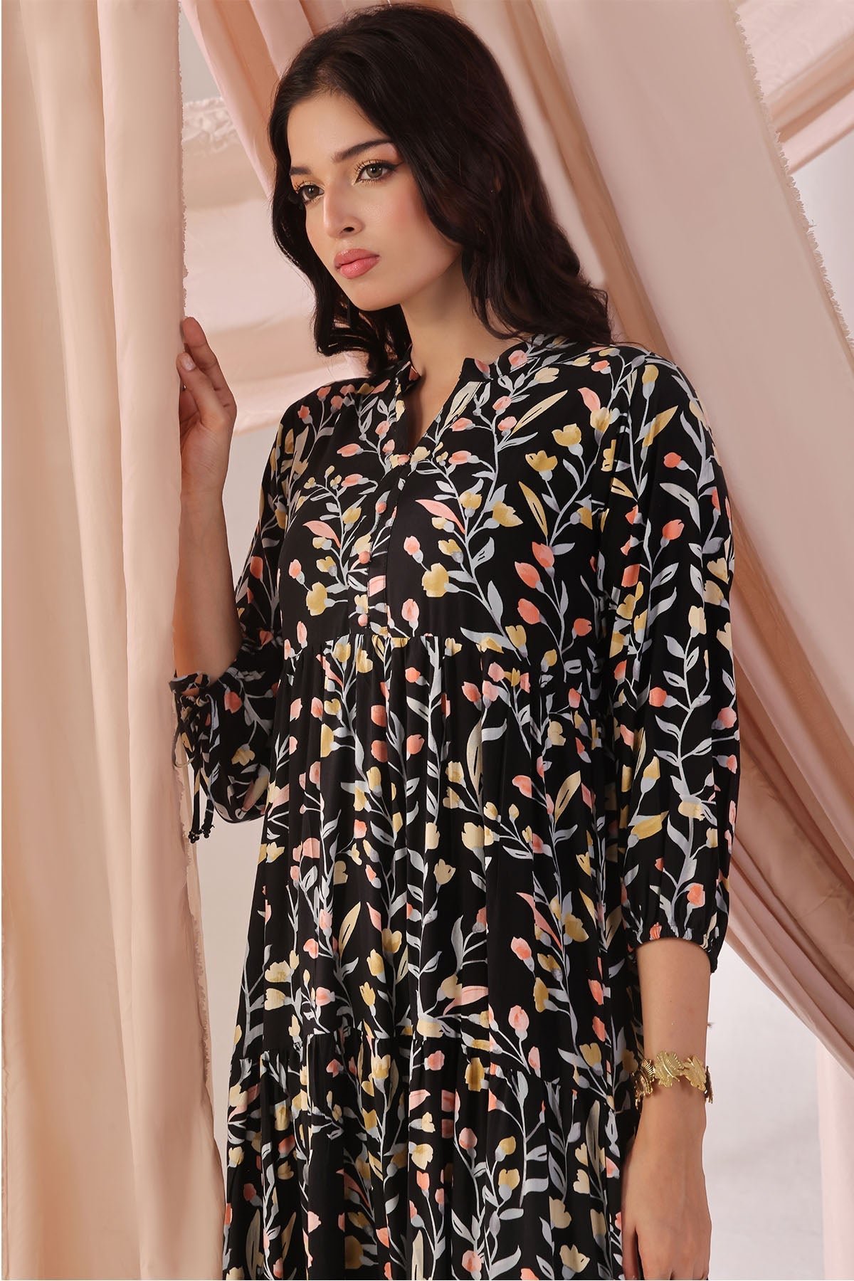 Ochre Clothing Women's Boski Linen Printed Dress