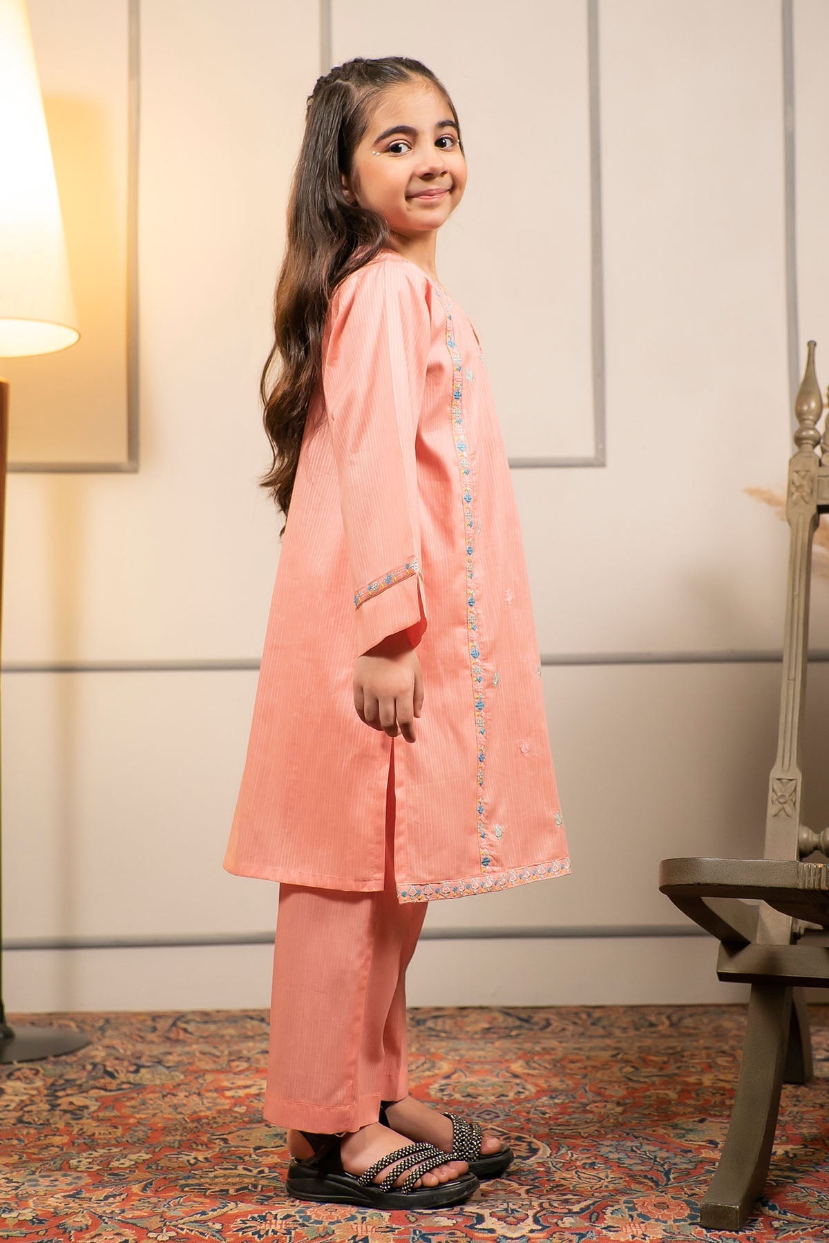 Ochre Clothing Cotton Embroidered 2 Pc Suit