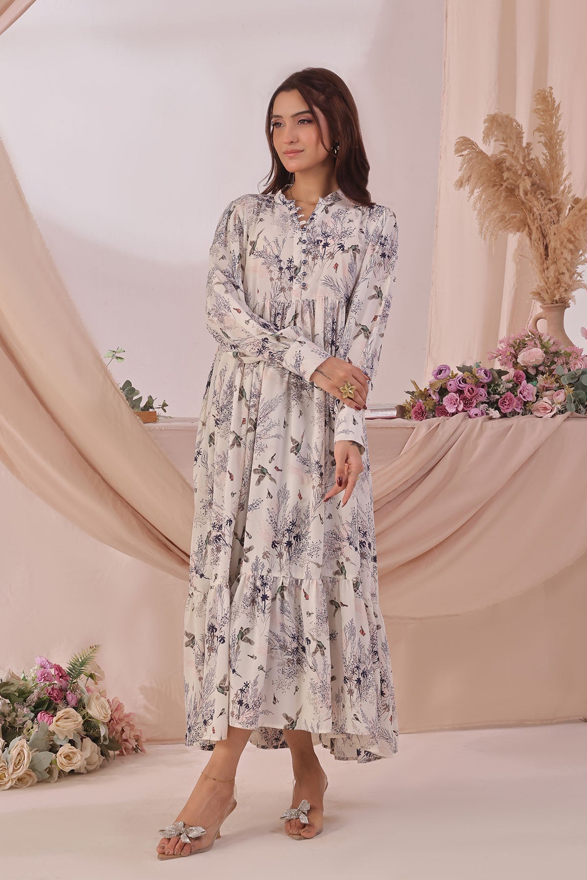 Ochre Clothing Women's Georgette Printed Dress