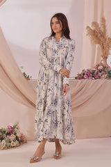 Ochre Clothing Women's Georgette Printed Dress