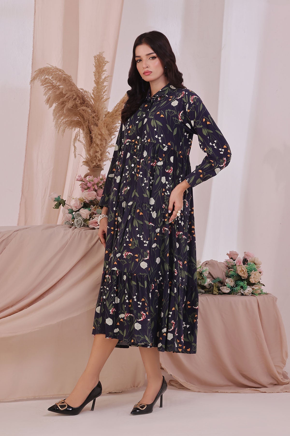 Ochre Clothing Women's Boski Linen Printed Dress