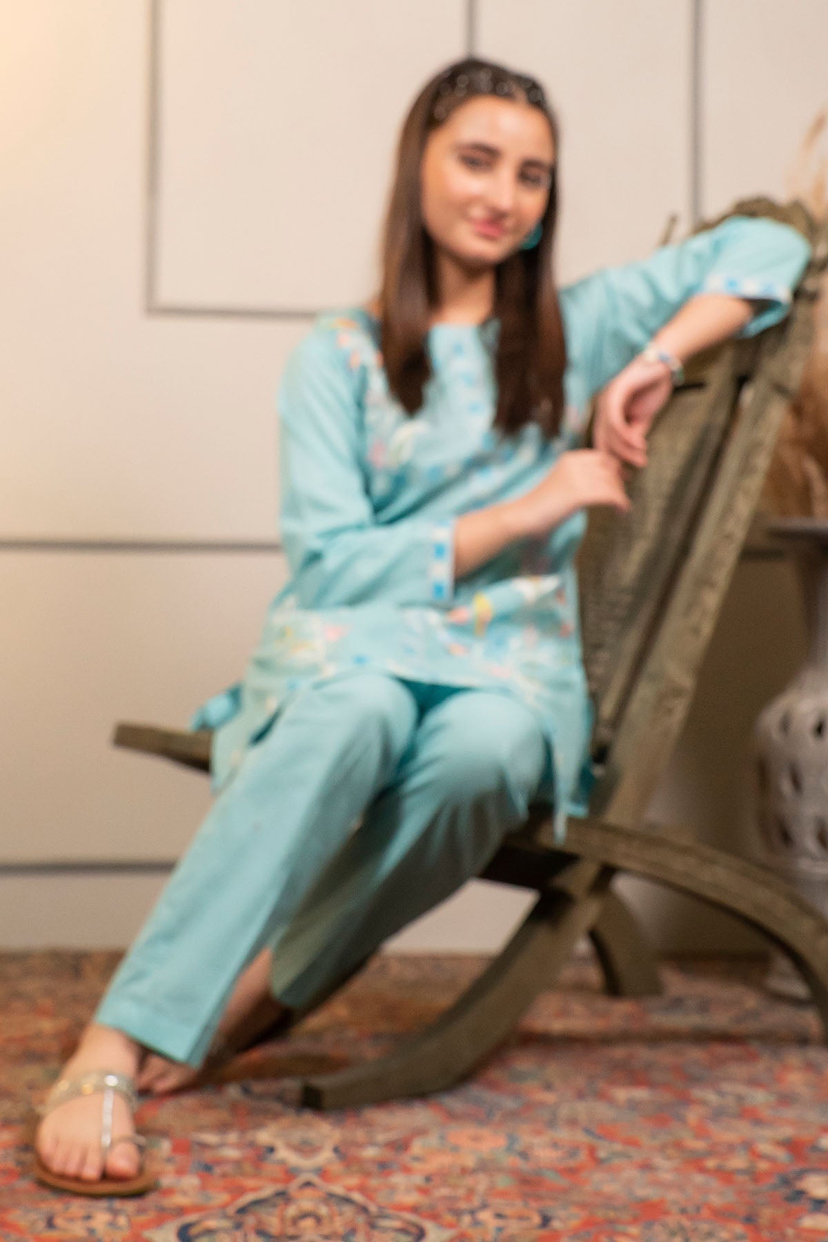 Ochre Clothing Cotton Embroidered 2 Pc Suit