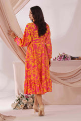 Ochre Clothing Women's Georgette Printed Dress