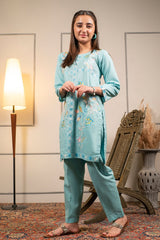 Ochre Clothing Cotton Embroidered 2 Pc Suit