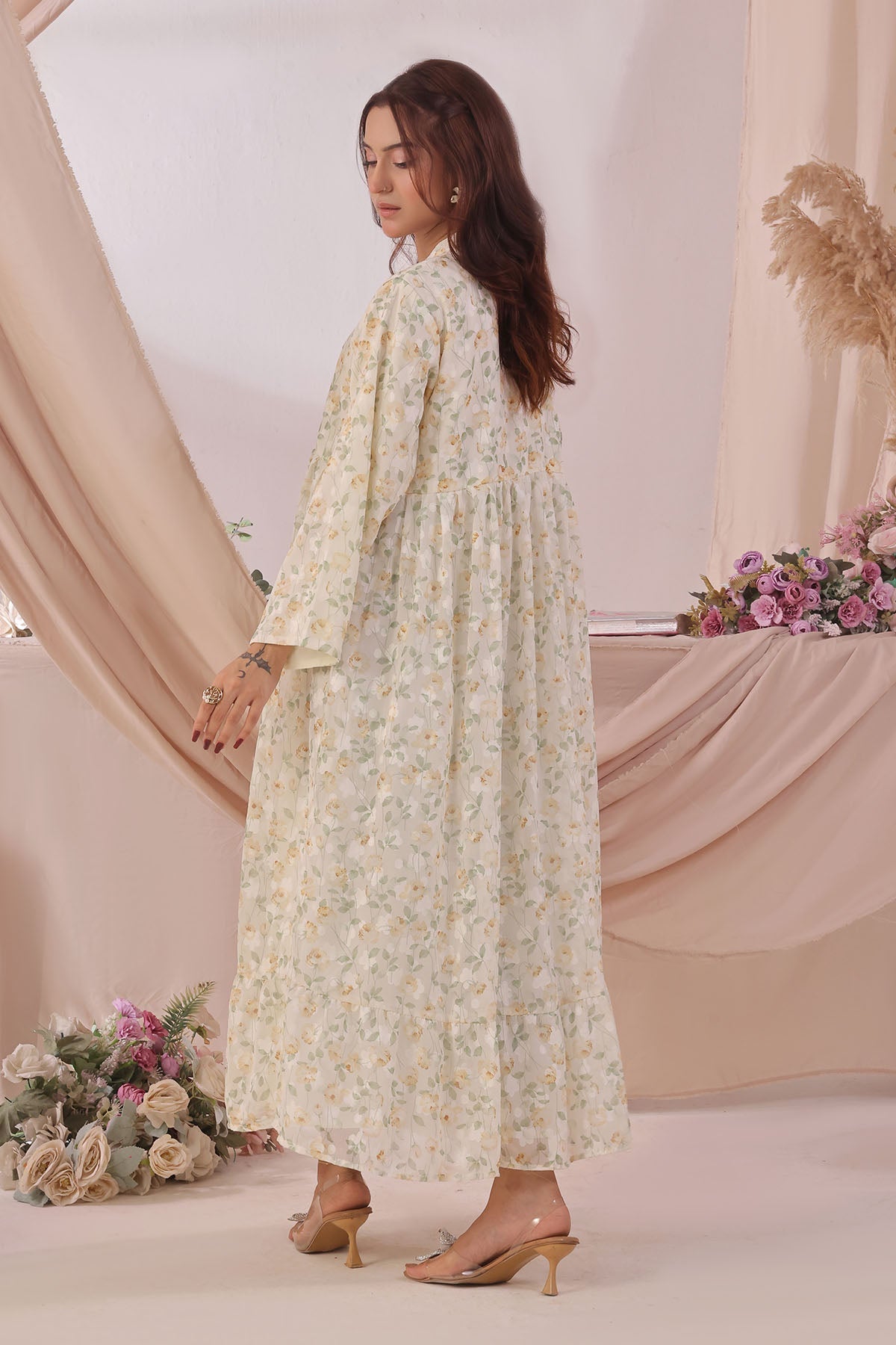 Ochre Clothing Women's Chiffon Printed Dress
