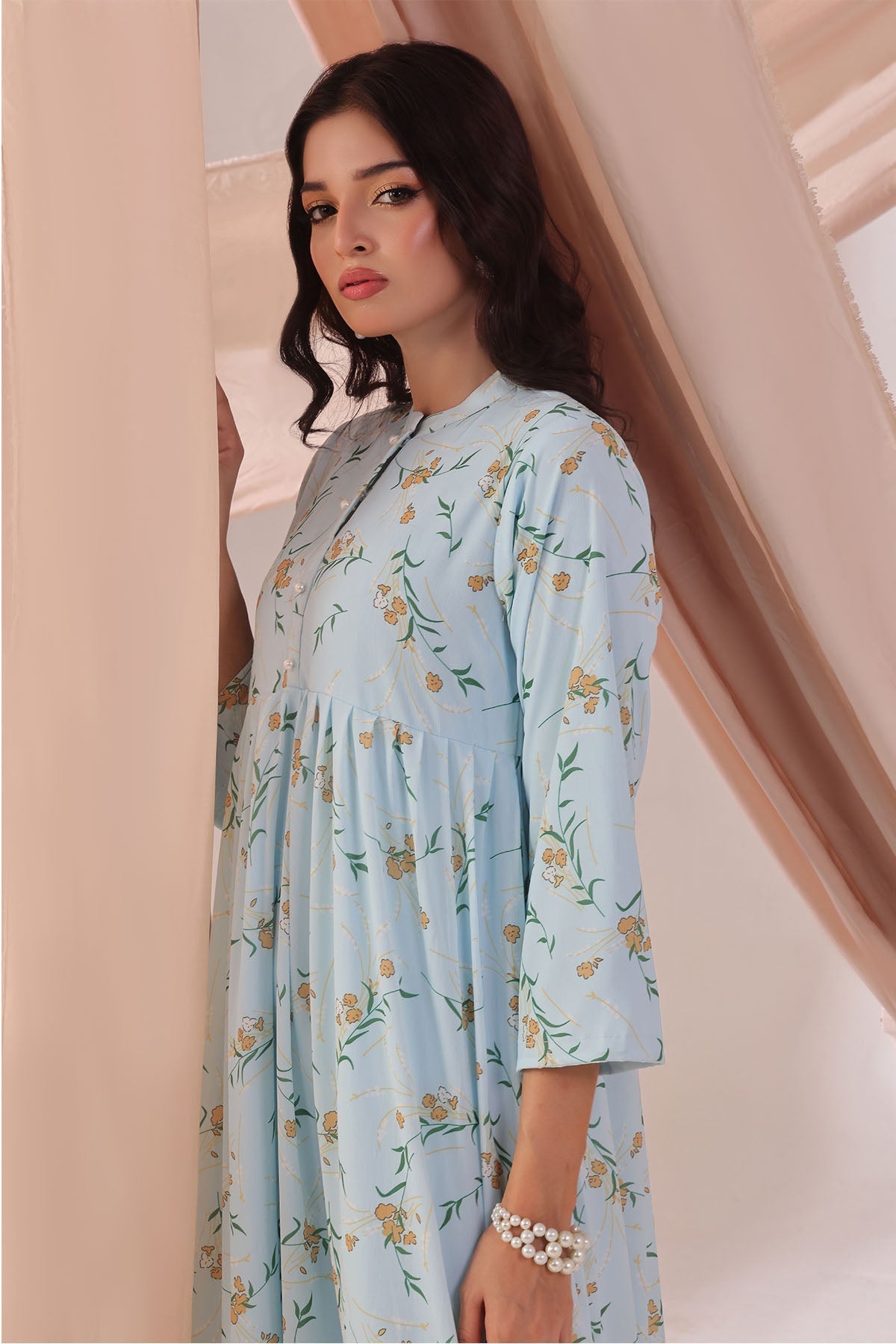 Ochre Clothing Women's Chiffon Printed Dress