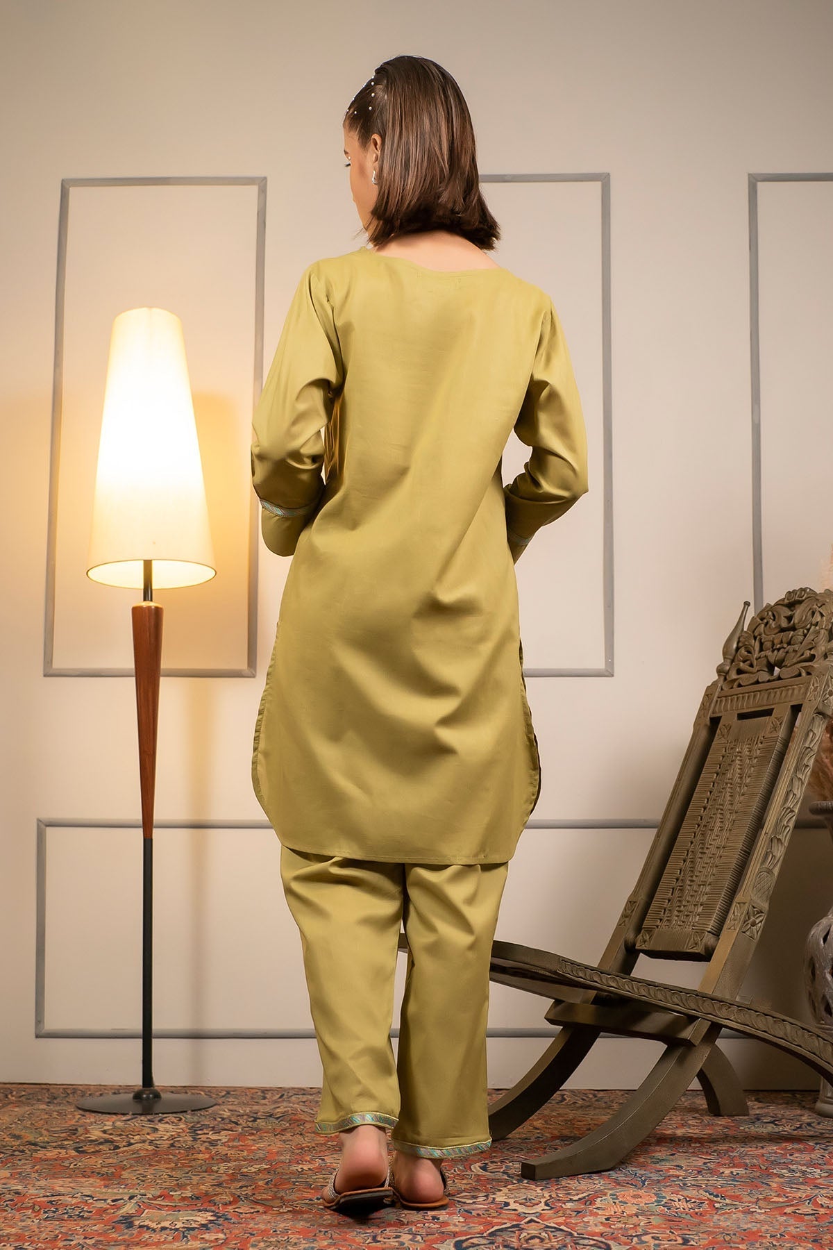 Ochre Clothing Cotton Embroidered 2 Pc Suit