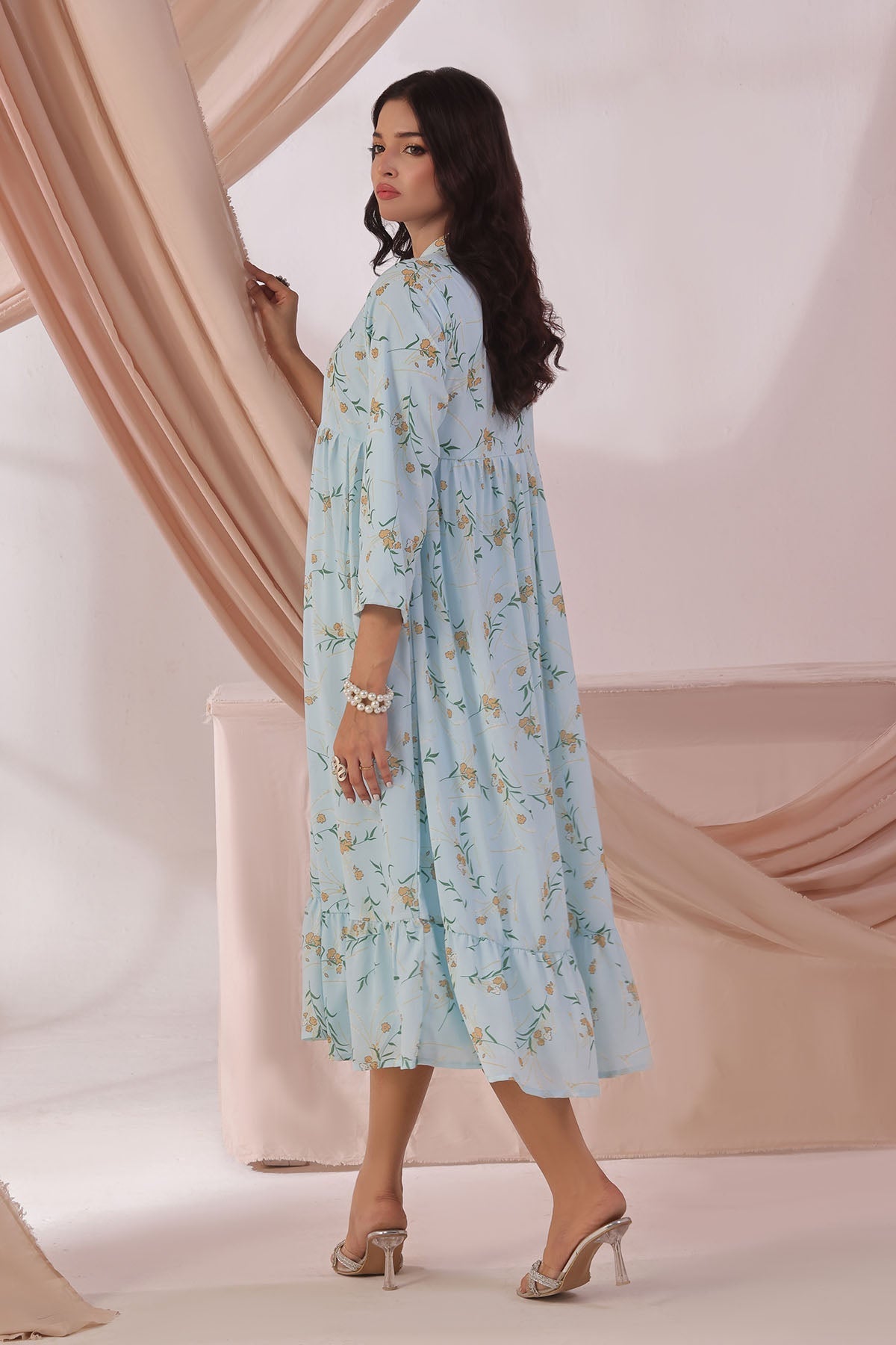 Ochre Clothing Women's Chiffon Printed Dress