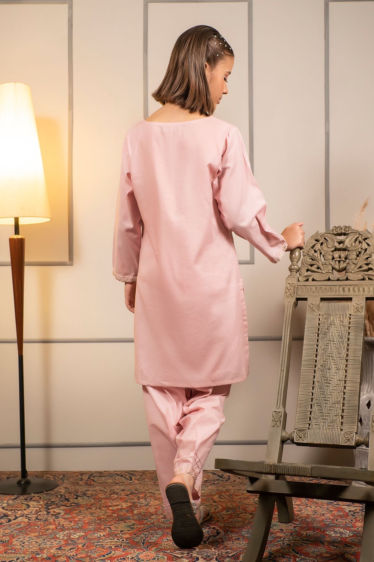 Ochre Clothing Cotton Embroidered 2 Pc Suit
