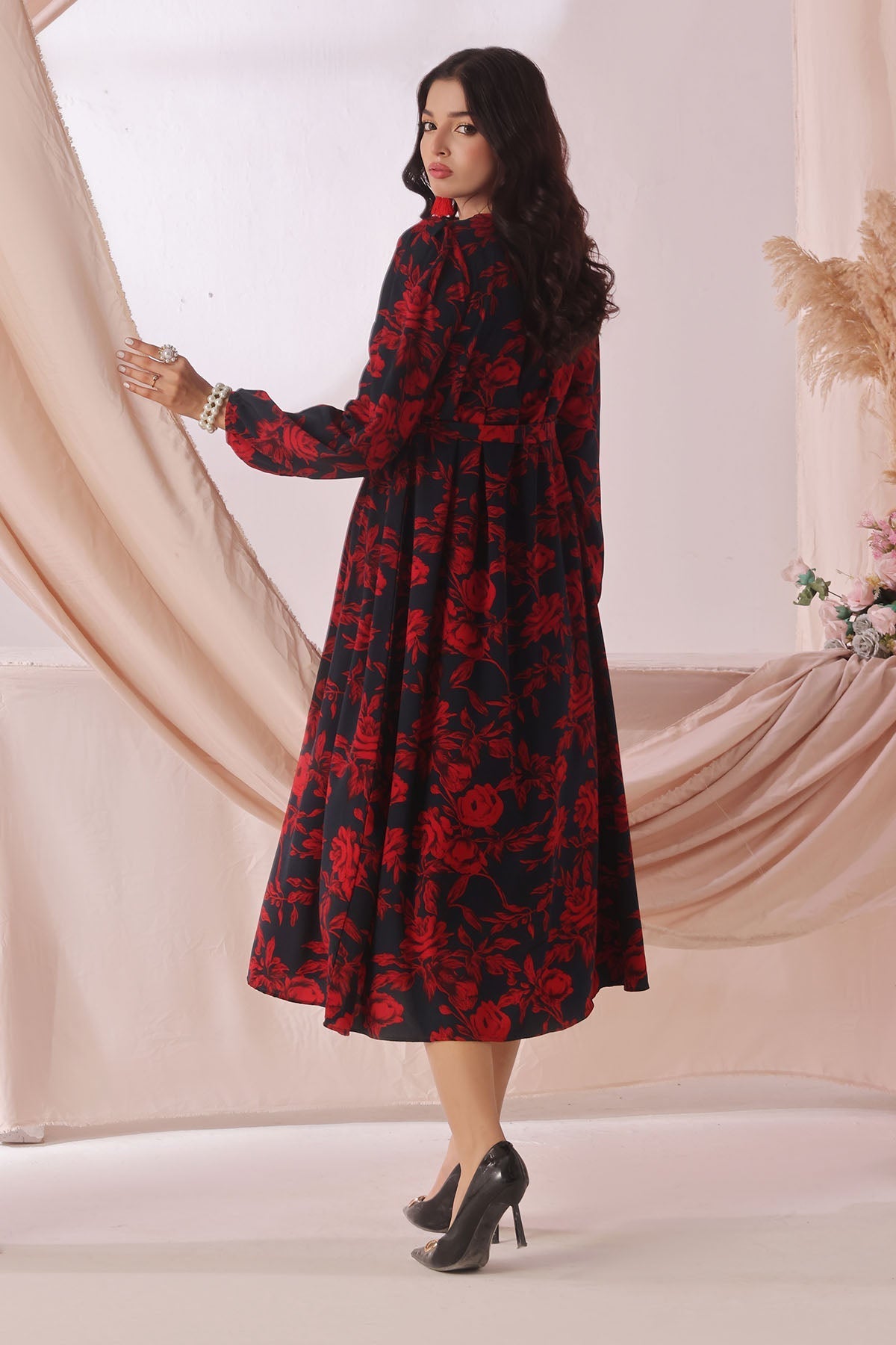 Ochre Clothing Women's Georgette Printed Dress