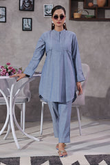 Ochre Clothing Chambray Cotton Women's 2 Pc Suit