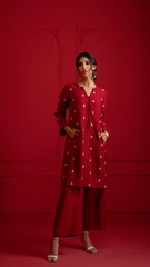 Signature By Najia Zia Stitched 2 Piece Winter Collection'2025-Ruby