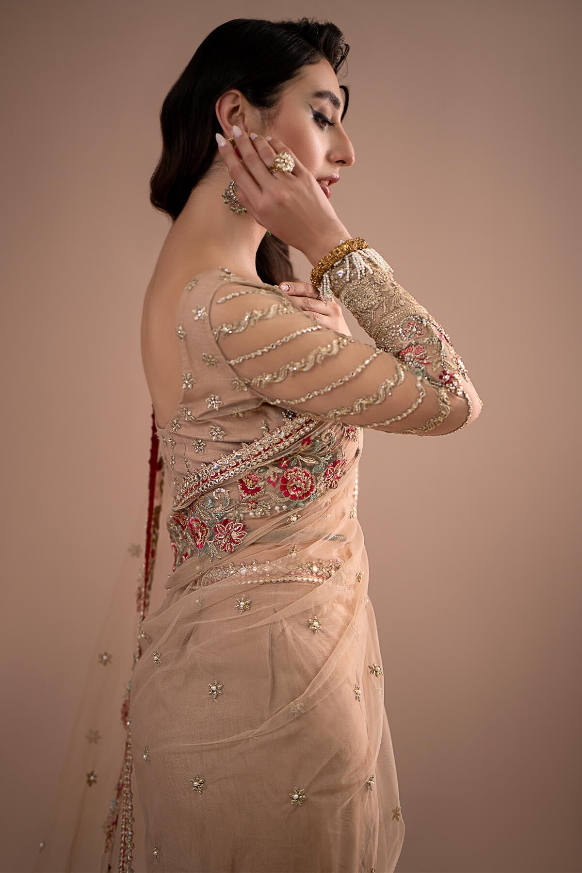 Lumiere By Imrozia Stitched 3 Piece Luxury Saree Collection'2025-S.S 05 Celeste