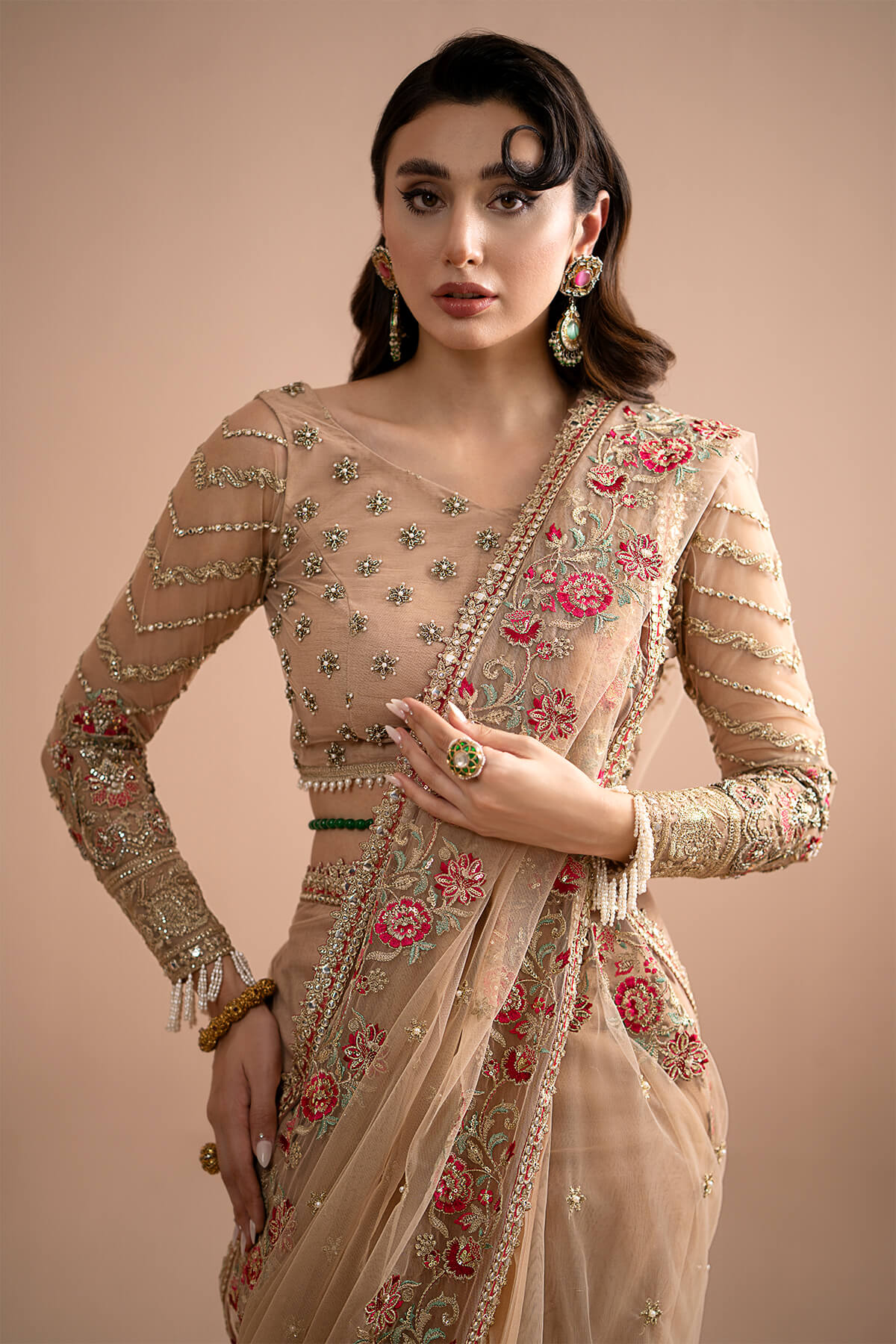 Lumiere By Imrozia Stitched 3 Piece Luxury Saree Collection'2025-S.S 05 Celeste