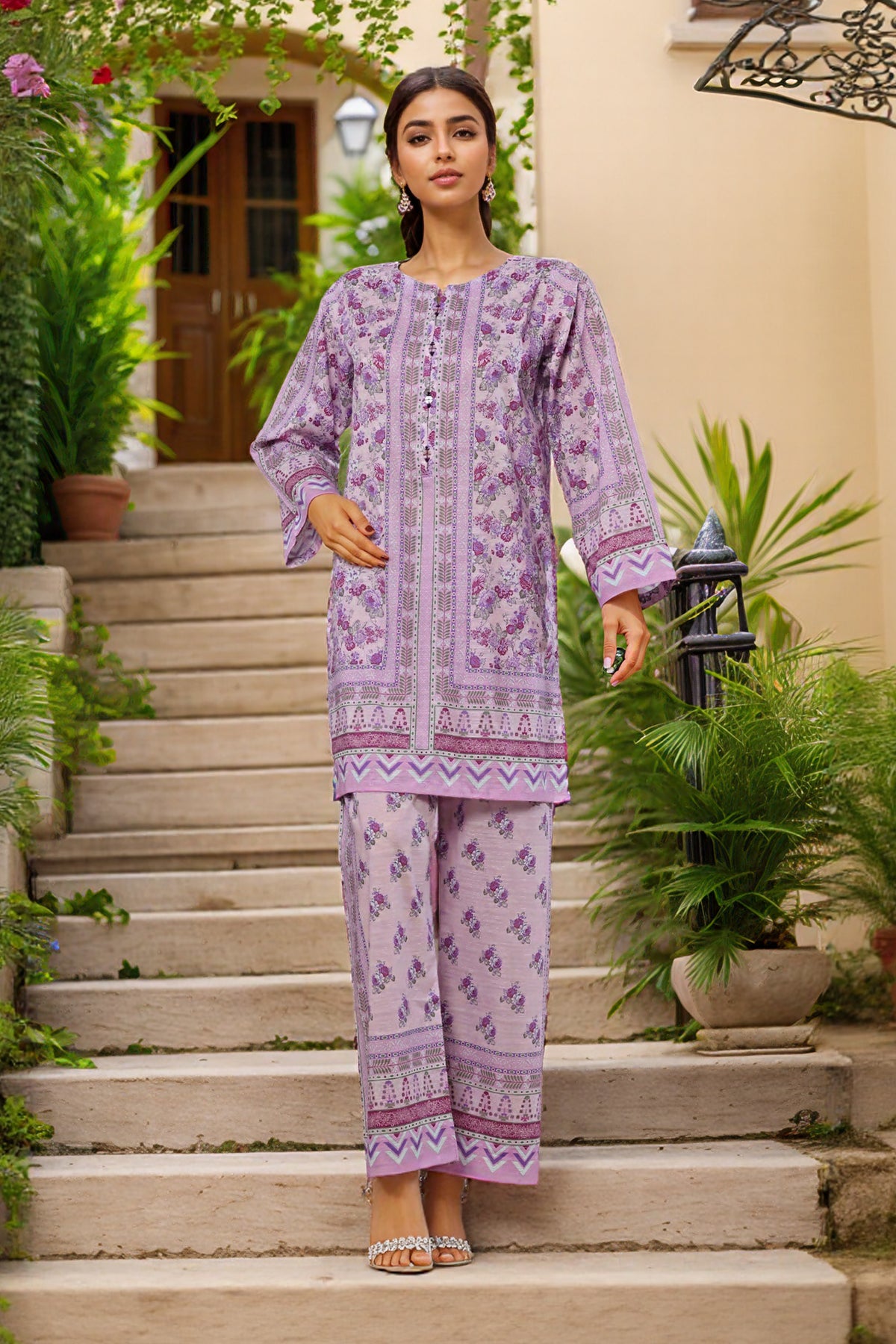 Sada Bahar Stitched Co-Ords Digital Printed Cotton Collection'2025-PS-285-Purple
