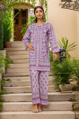 Sada Bahar Stitched Co-Ords Digital Printed Cotton Collection'2025-PS-285-Purple