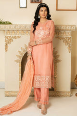 Aayra Stitched Formals Collection'2025-AY439 - Peach Garden 3Pc