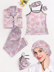 Studio By Arj Eshaal Omani Dreamy Elegance – Silky Night Dress and Pajama Set Silky Finish Night Dress For Women and Girls 7 Piece Night Wear Women's Pajama Sets