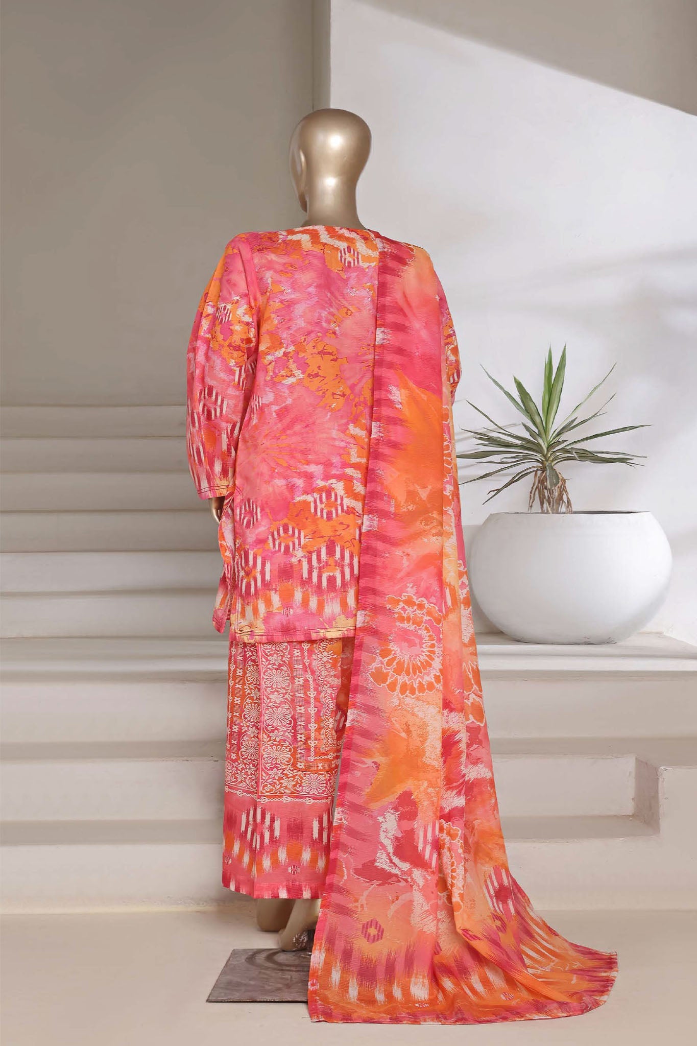 Sada Bahar Stitched 3 Piece Printed Shimmered Cambric Collection'2025-SC-302-PINK