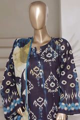 Sada Bahar Stitched 3 Piece Printed Shimmered Cambric Collection'2025-SC-303-BLUE