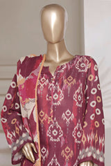 Sada Bahar Stitched 3 Piece Printed Shimmered Cambric Collection'2025-SC-304-MAROON