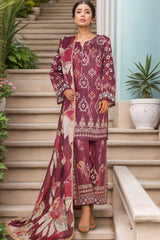 Sada Bahar Stitched 3 Piece Printed Shimmered Cambric Collection'2025-SC-304-MAROON