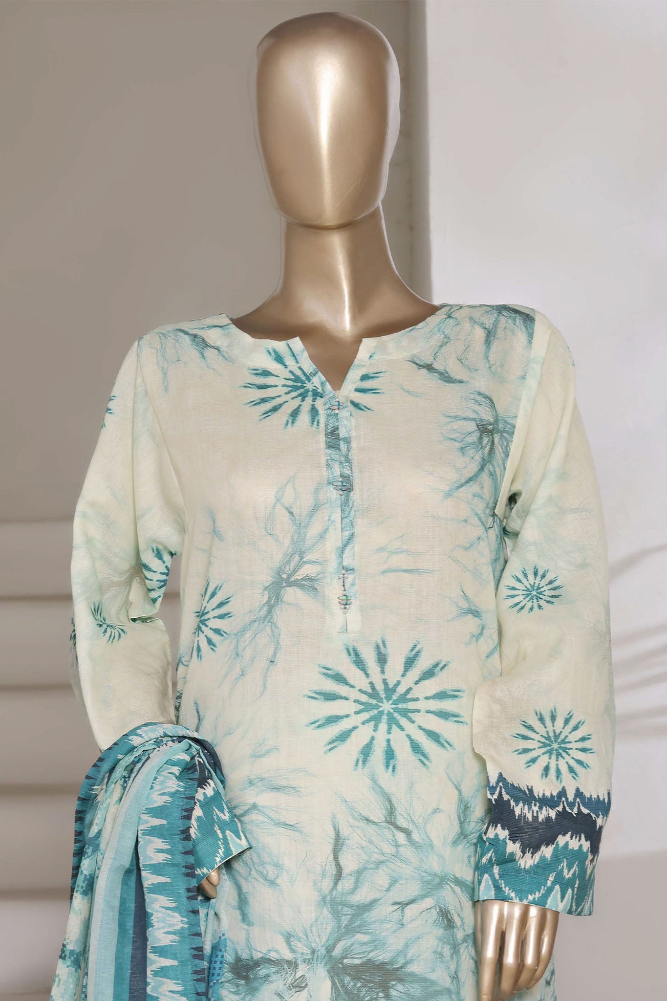 Sada Bahar Stitched 3 Piece Printed Shimmered Cambric Collection'2025-SC-307-GREEN