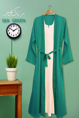 Bustangi Sea-Green Abaya