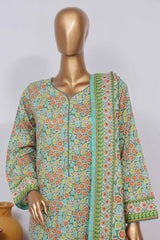Bin Saeed Stitched 3 Piece Exclusive Printed Lawn Vol-02 Collection-SM-1384-Green