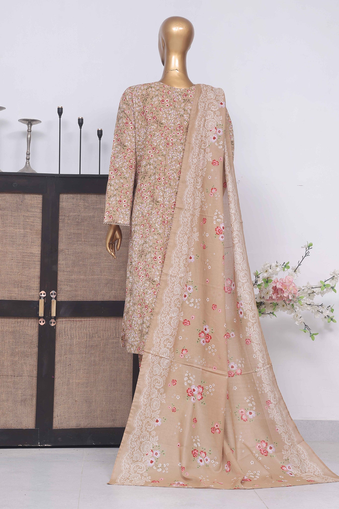 Bin Saeed Stitched 3 Piece Exclusive Printed Lawn Vol-03 Collection-SM-1394-Skin