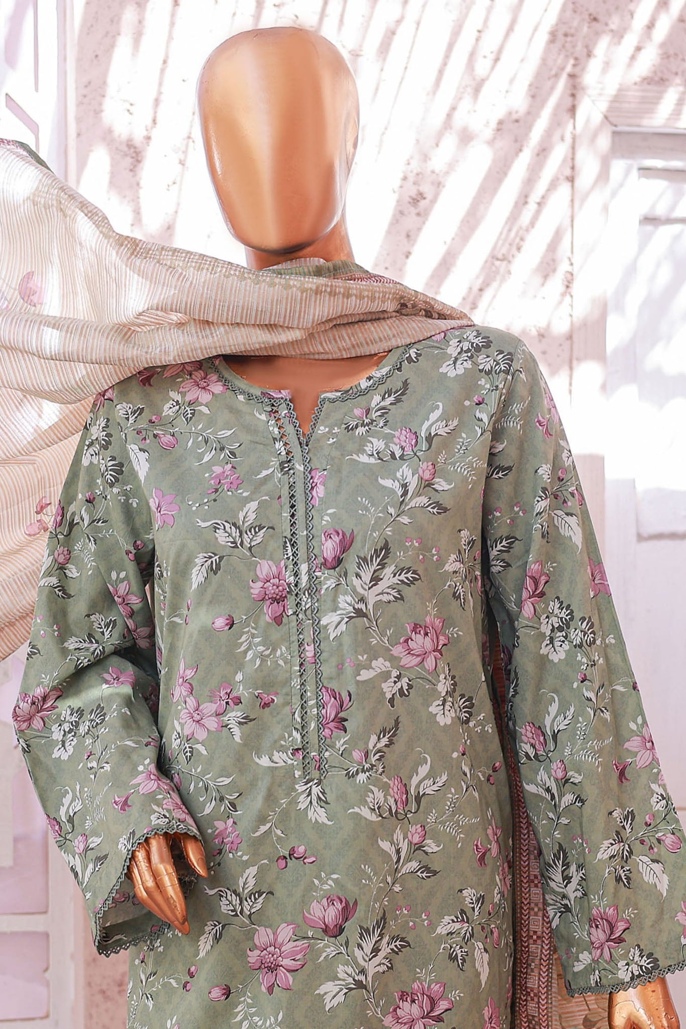 Bin Saeed Stitched 3 Piece Exclusive Printed Lawn Vol-05 Collection'2025-SM-1914-Pista