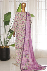 Bin Saeed Stitched 3 Piece Exc White and White Chikankari Collection'2025-SM-2009-Lilac